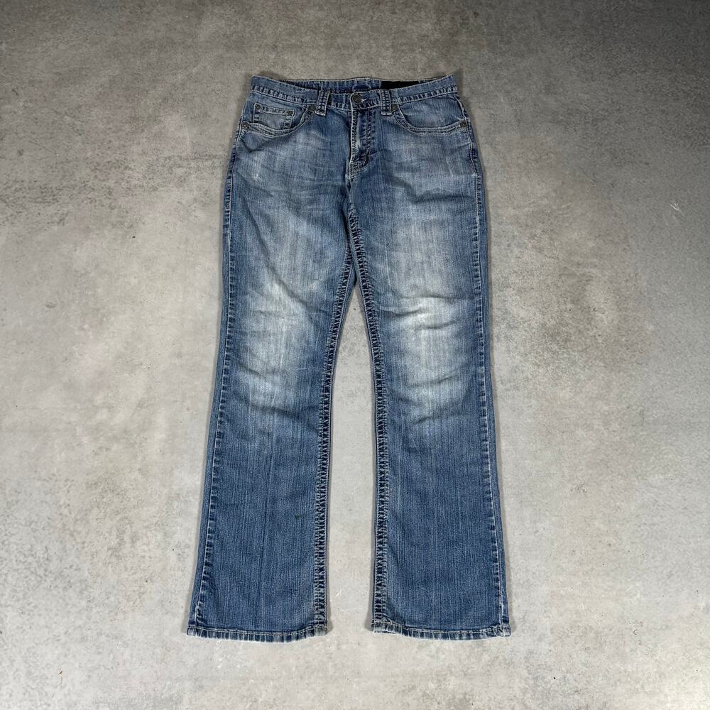 2000's Axel Brand Bootcut Jeans Low Rise Denim Light Blue Mens - Size: 32x34